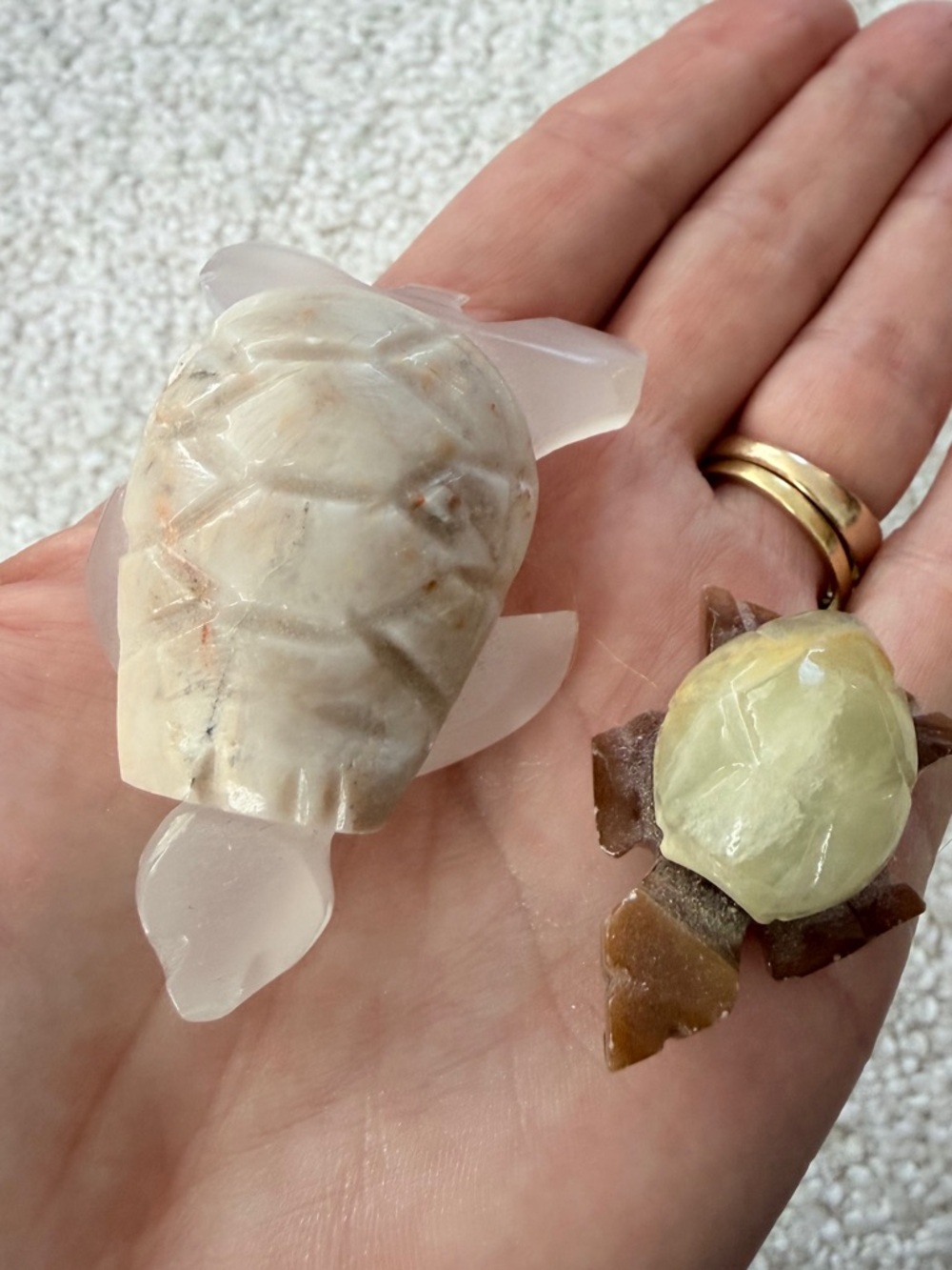 Turtle Figurines, hand carved